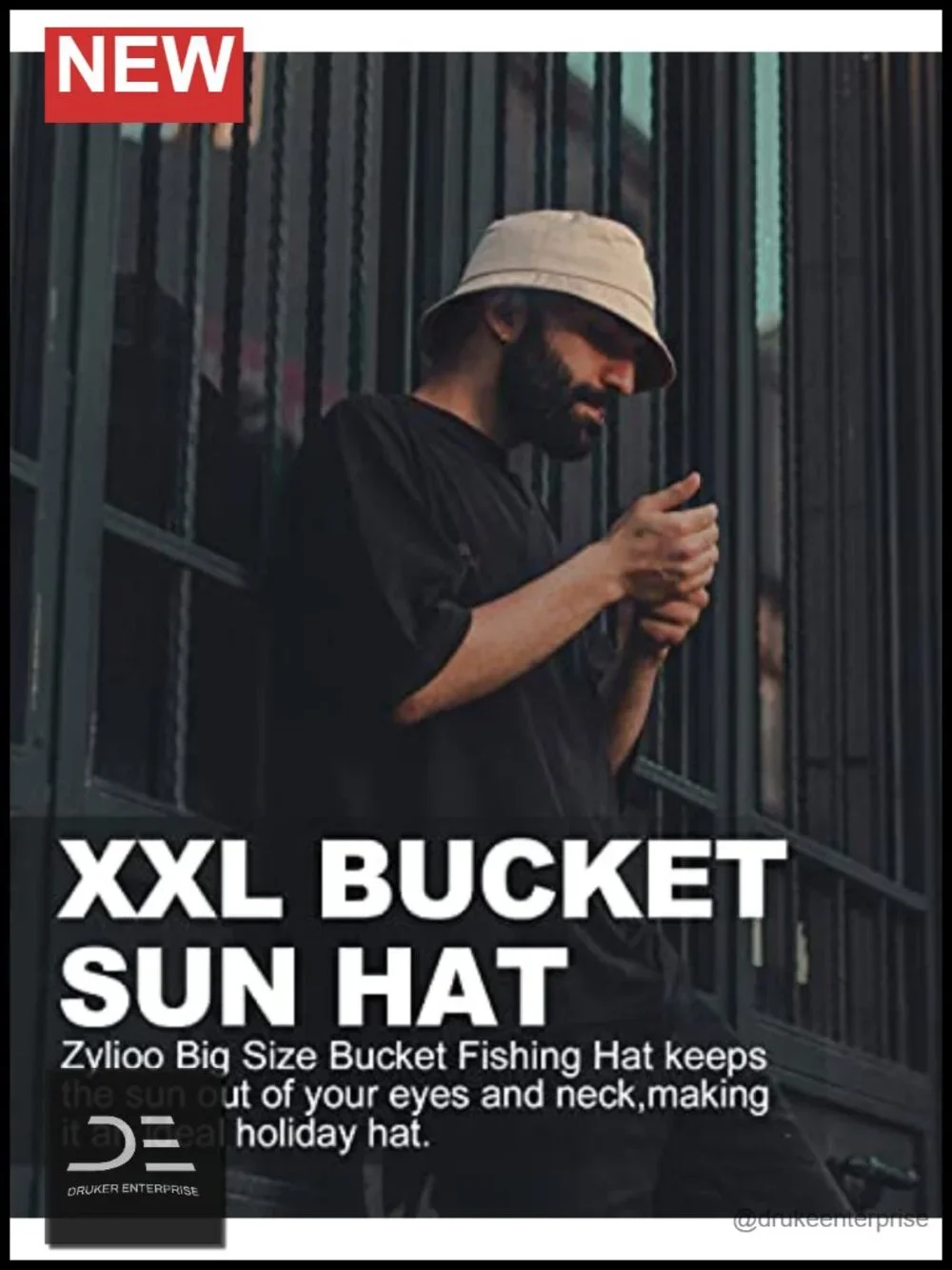 XXL Reversible Bucket Hat with Chin Strap for Men Women